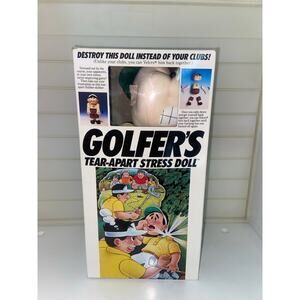 Vintage 1989 Golfer's Tear-Apart Stress Doll in Original Box